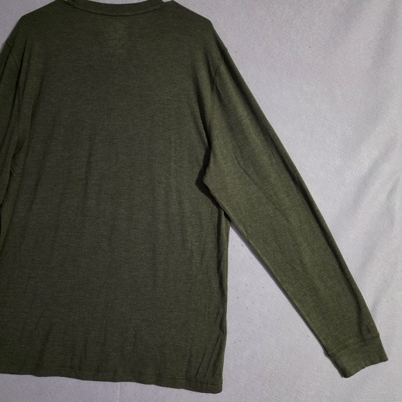 NWOT Toes On The Nose Mens Green Heathered Henley Long Sleeve Shirt Size Large - Picture 9 of 10